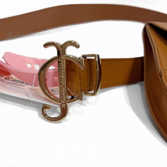 NWT Juicy Couture Cognac Belted Saddle Bag/Fanny Pack, Sz Med/Lg - Picture 9 of 15